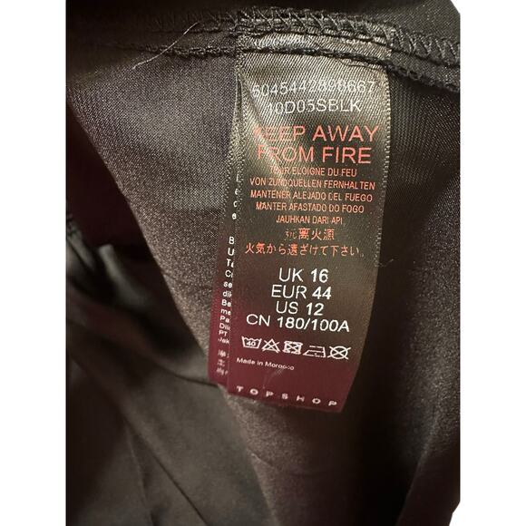 Topshop Black Satin Slip Dress Bow Tie Ribbon Straps Size 12 NWT Formal Cocktail - Picture 8 of 9